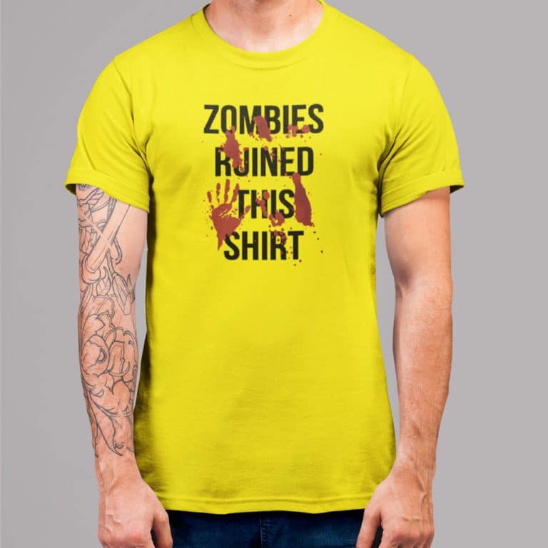 Camiseta de hombre con el texto "Zombies ruined this shirt"