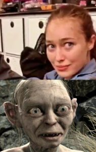 Alicia Clark parecido con Golum