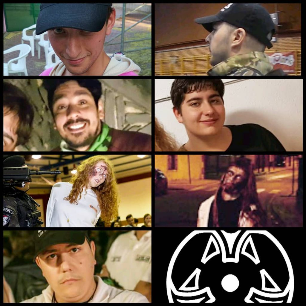 Dante el alpinista, Nuria la pelirroja, Nuria Killer, Dani, Luis, Krusty y Robber.