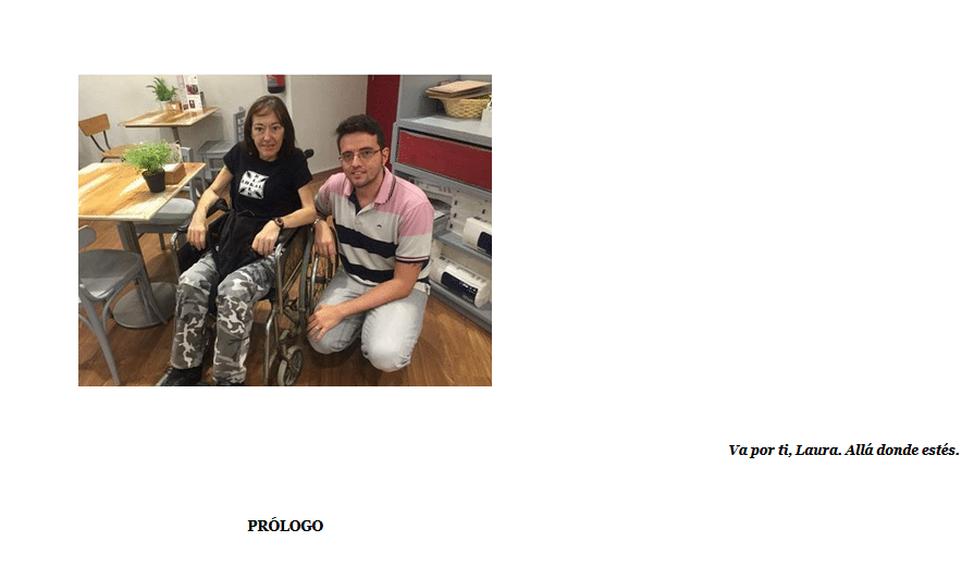 Dedicación de Alfonso a Laura del libro El Peregrino