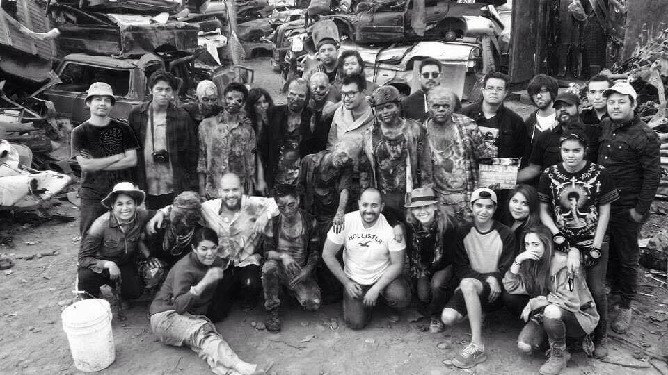 Equipo de rodaje del mediometraje Devastación por Abraham Sánchez